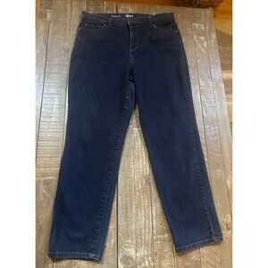 Style & Co Womens Dark Wash Straight Leg Jeans Size 16 S Tummy Control Pockets